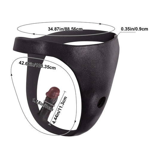 Calvin Black Silicone Wearable Anal Vibrating Panties for Suction Cup Dildo