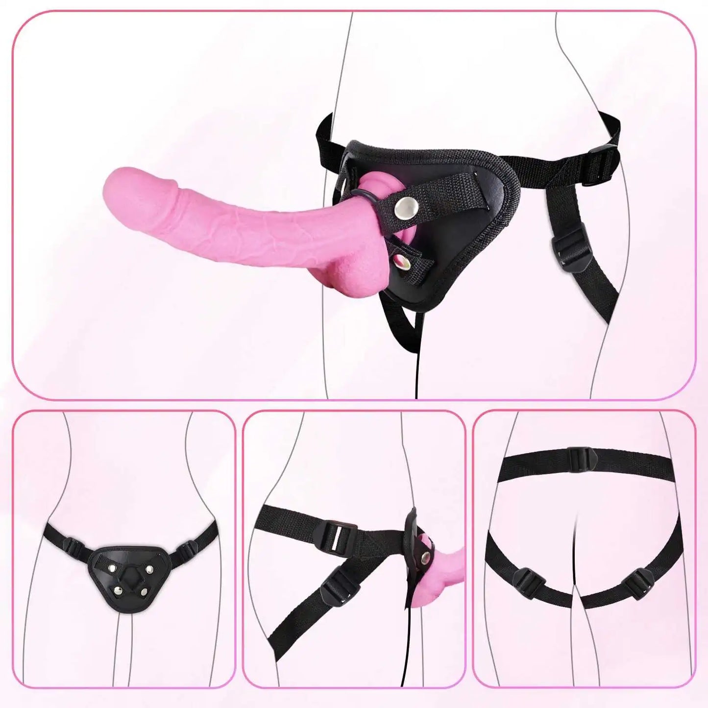 7 Inch Pink Strapon Dildo for Lesbians