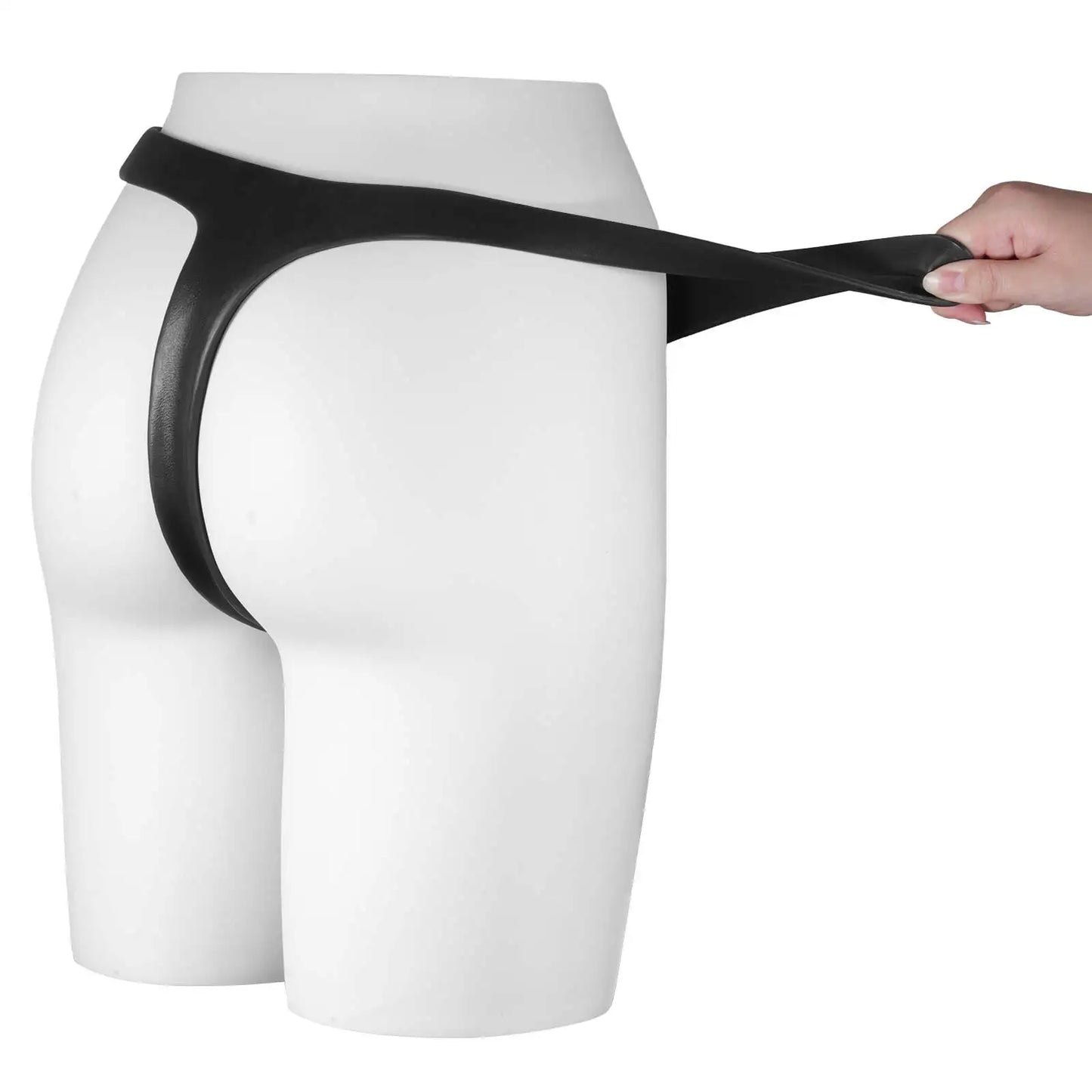 Lucas CalvinBlack Silicone Strap On Harness for Women
