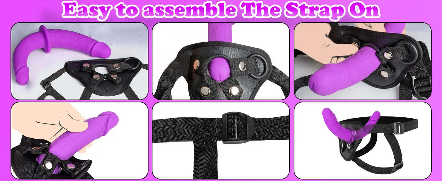 9.45" Double Sided Strap On Dildo For Double Penetration