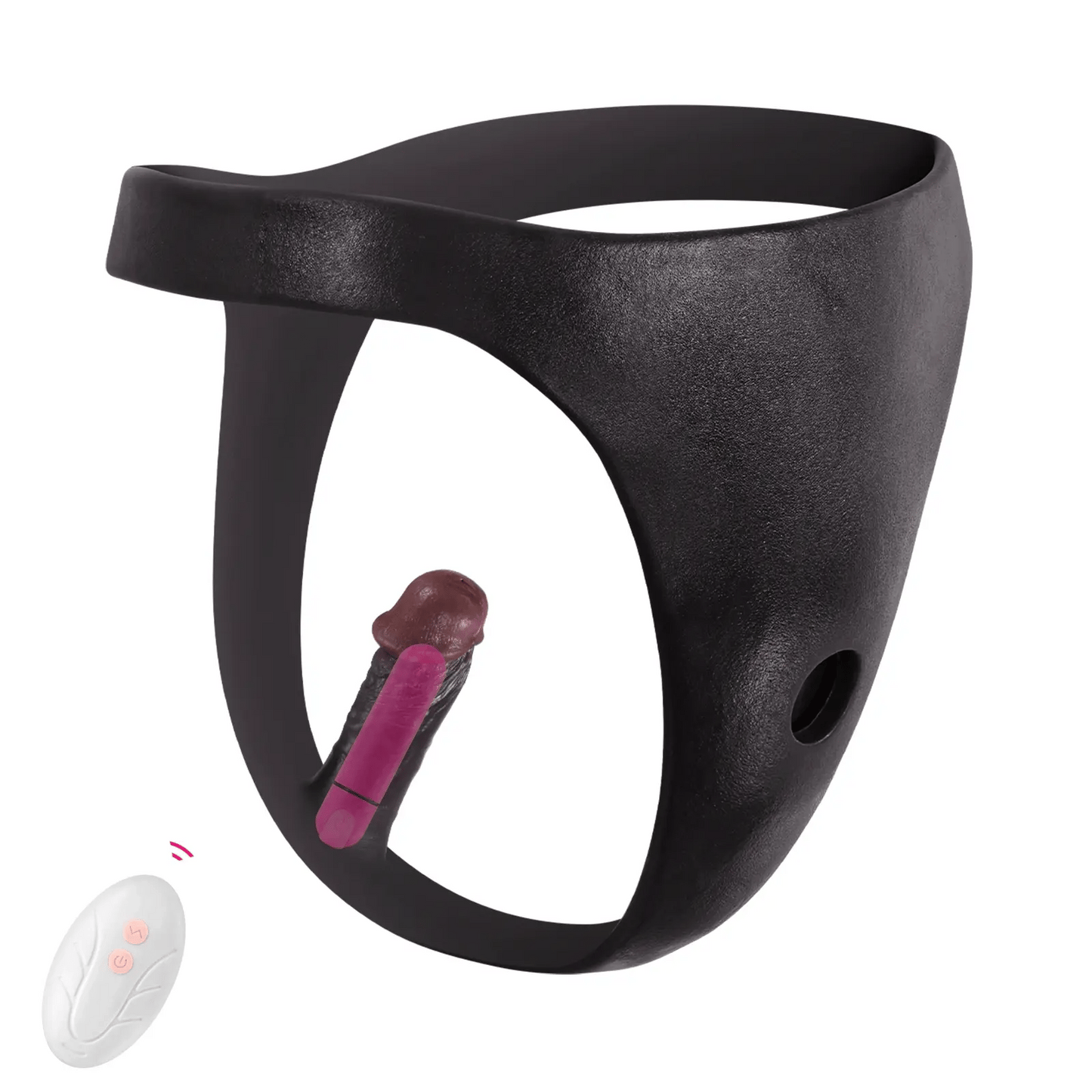 Calvin Black Silicone Wearable Anal Vibrating Panties for Suction Cup Dildo