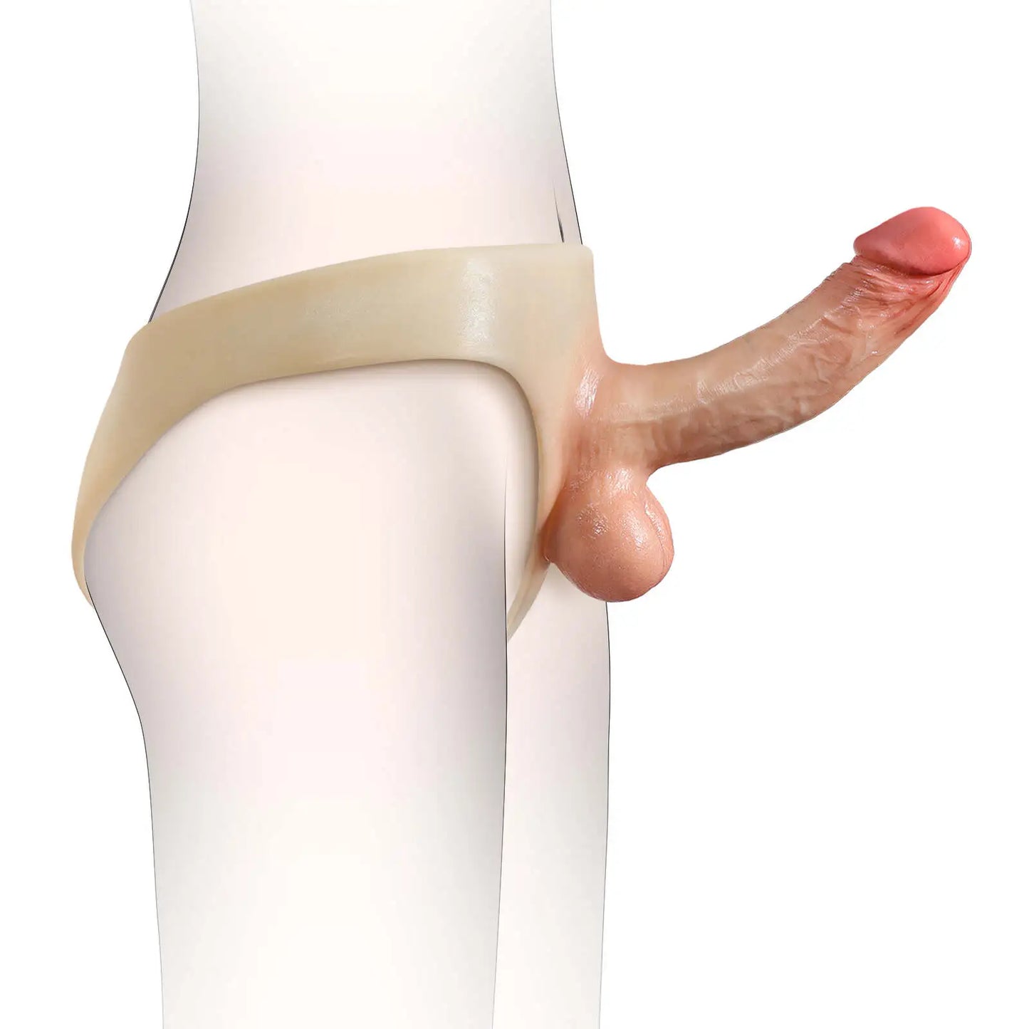 Stefan 7" Strap On Hollow Dildo with Movable Balls For Women & Men