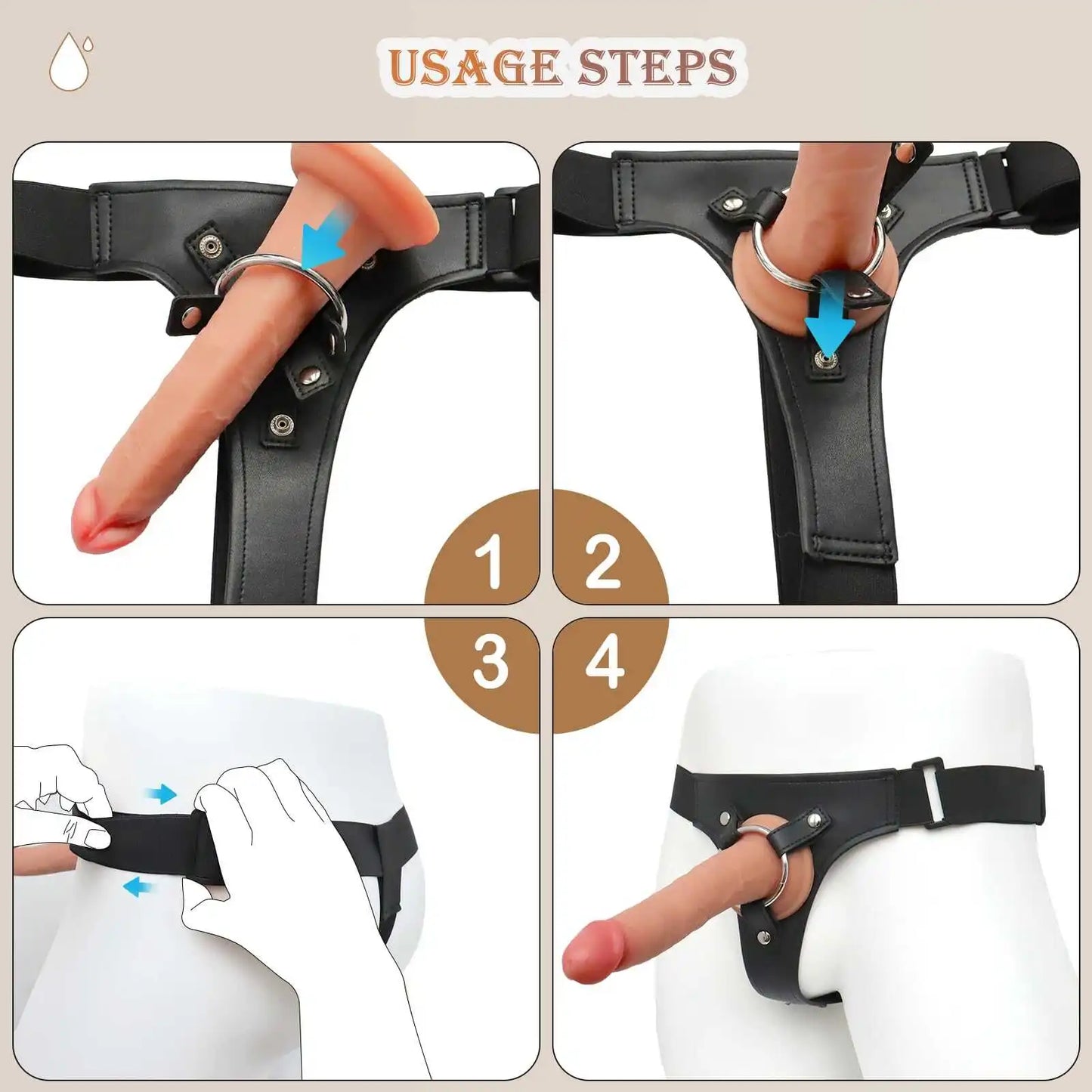 7" Realistic Silicone Anal Strap On Dildo