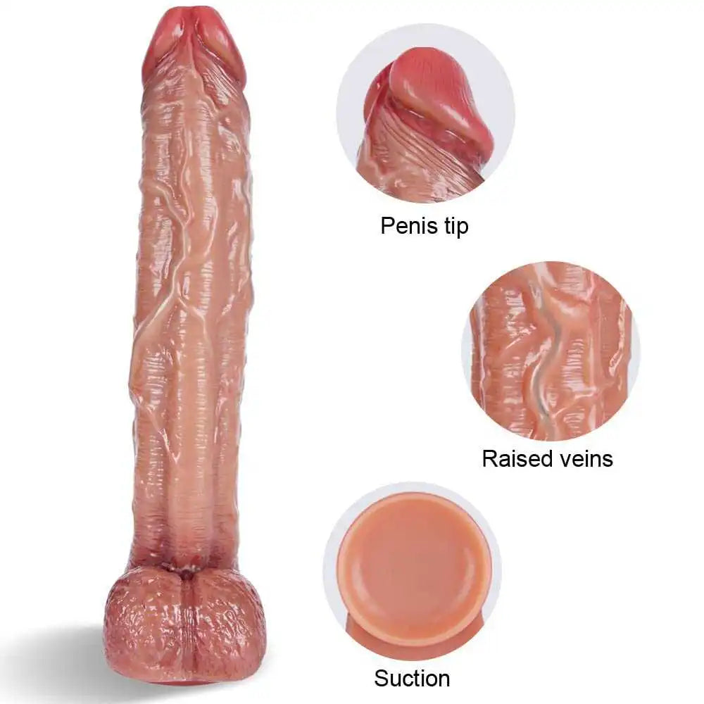 12" Long Strap On Dildo With Adjustable Strap