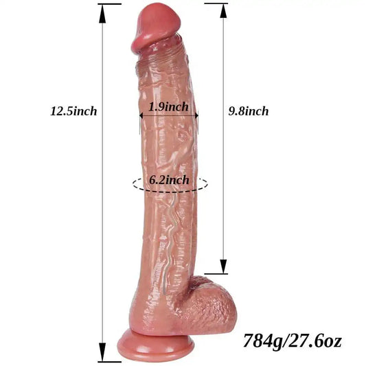 12" Long Strap On Dildo With Adjustable Strap