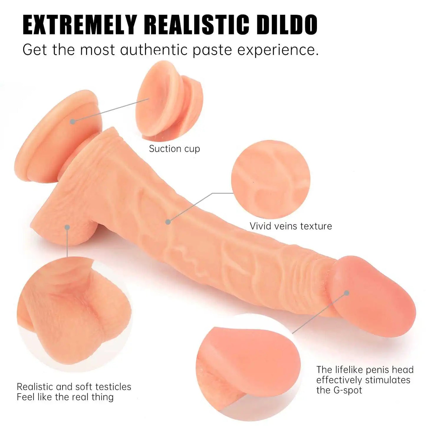8.26 inch Realistic Silicone Strap Dildo