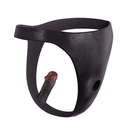 Calvin Black Silicone Wearable Anal Vibrating Panties for Suction Cup Dildo