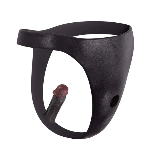 Calvin Black Silicone Wearable Anal Vibrating Panties for Suction Cup Dildo