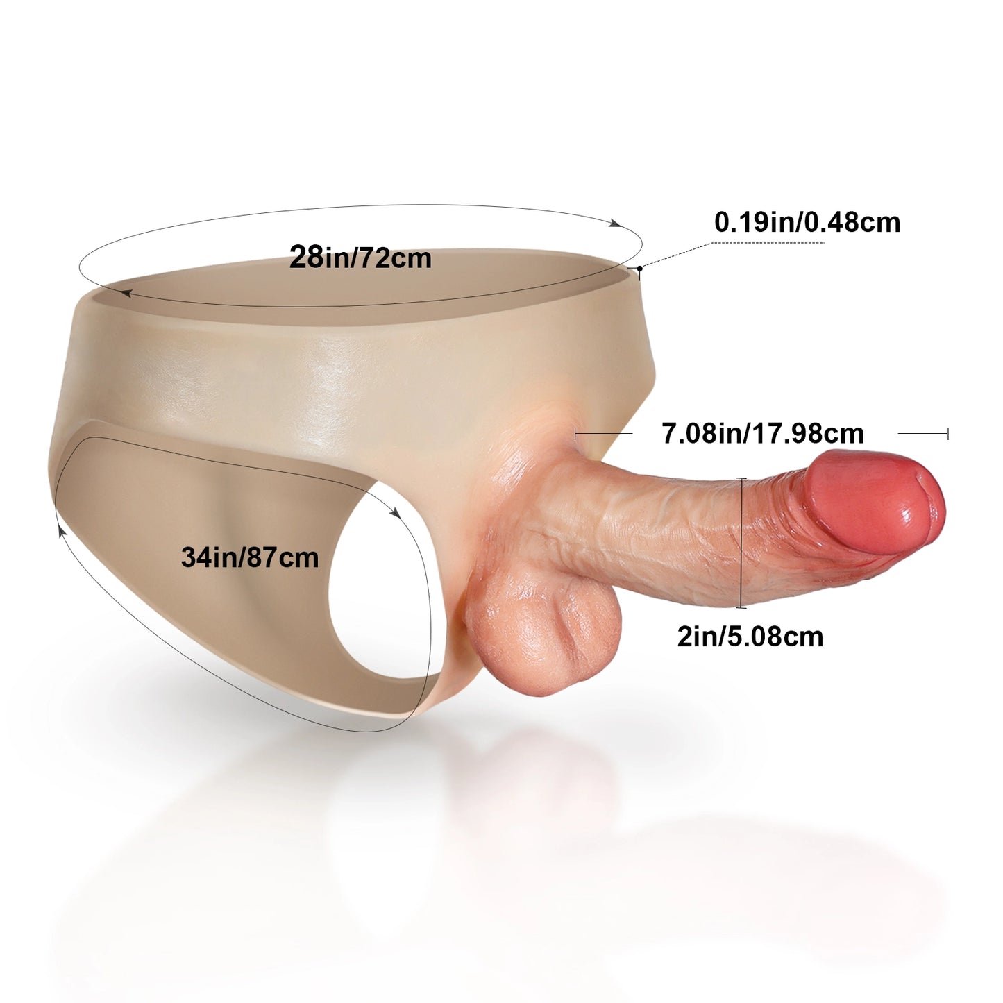 Stefan 7" Soft Silicone Strapon Dildo With  & Active Balls