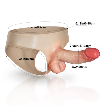 Stefan 7" Soft Silicone Strapon Dildo With  & Active Balls