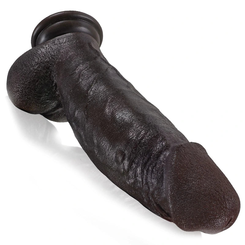 Darius 8.6"x2.2" Lifelike Thick Black Strap On Silicone Dildo