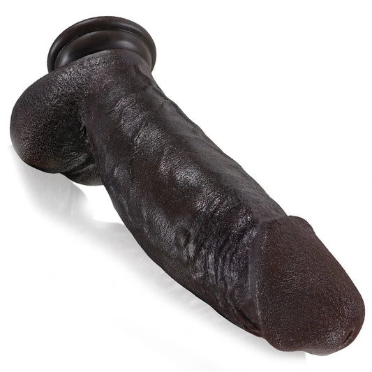 Darius 8.6"x2.2" Lifelike Thick Black Strap On Silicone Dildo