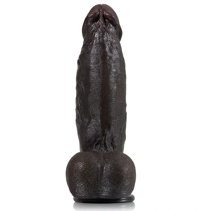 Darius 8.6"x2.2" Lifelike Thick Black Strap On Silicone Dildo