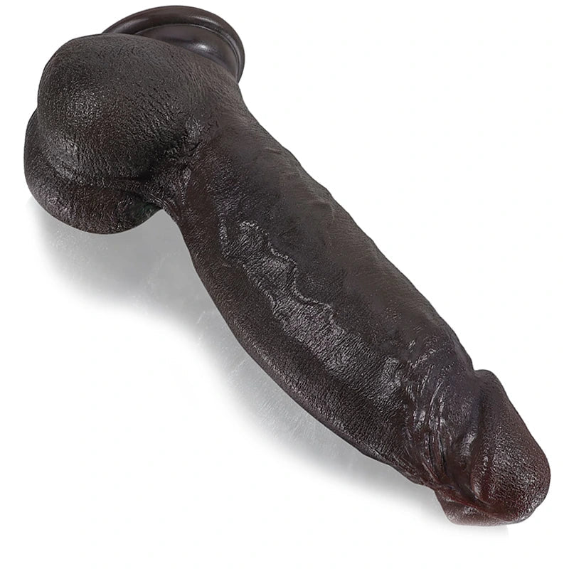 Darius 8.6"x2.2" Lifelike Thick Black Strap On Silicone Dildo