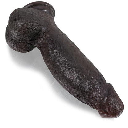 Darius 8.6"x2.2" Lifelike Thick Black Strap On Silicone Dildo