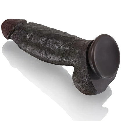 Darius 8.6"x2.2" Lifelike Thick Black Strap On Silicone Dildo