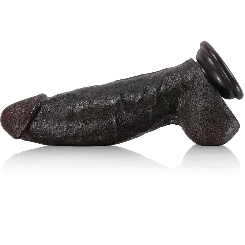 Darius 8.6"x2.2" Lifelike Thick Black Strap On Silicone Dildo