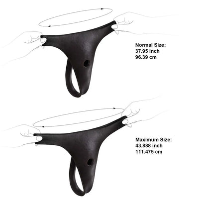 Lucas CalvinBlack Silicone Strap On Harness for Women