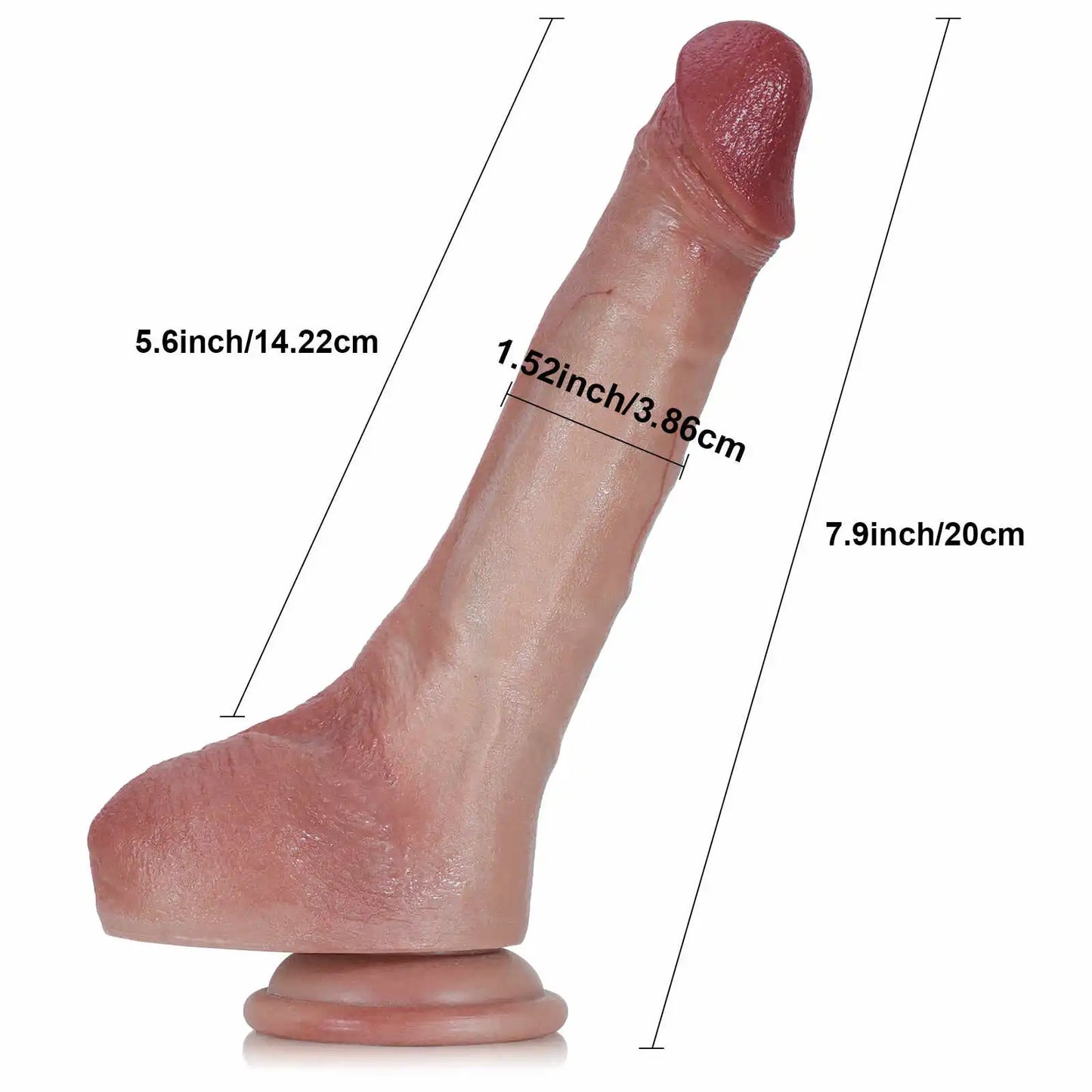 Evan 7.9" x 1.5" Soft & Flexible Small Silicone Strap-On Dildo with Keel