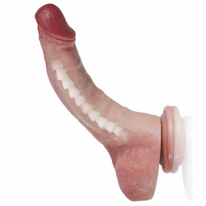 Evan 7.9" x 1.5" Soft & Flexible Small Silicone Strap-On Dildo with Keel