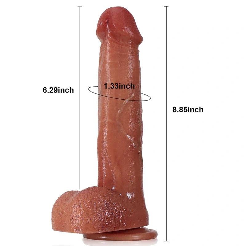 Logan 8.8" X 1.3" Heating Thrusting Strap On Dildo with Remote Control