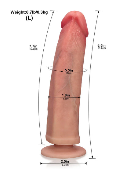 Corvanta 7.6 x 1.4 inch dual-density O-ring compatible silicone dildo