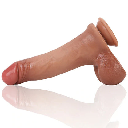 9.06" Lifelike Silicone Sliding Skin Dildo with Movable Balls