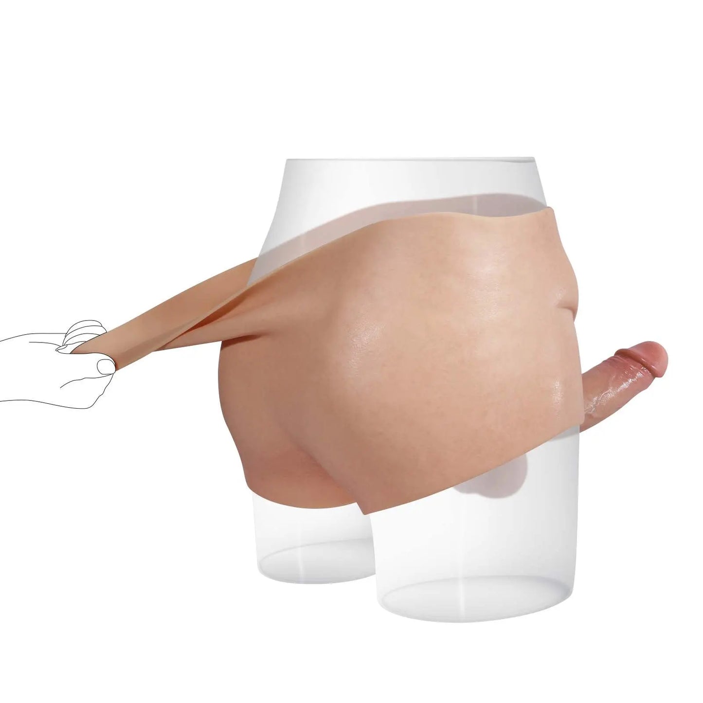 Madison 7.2" x 1.7" Soft Silicone Boxer Briefs Strap On Dildo