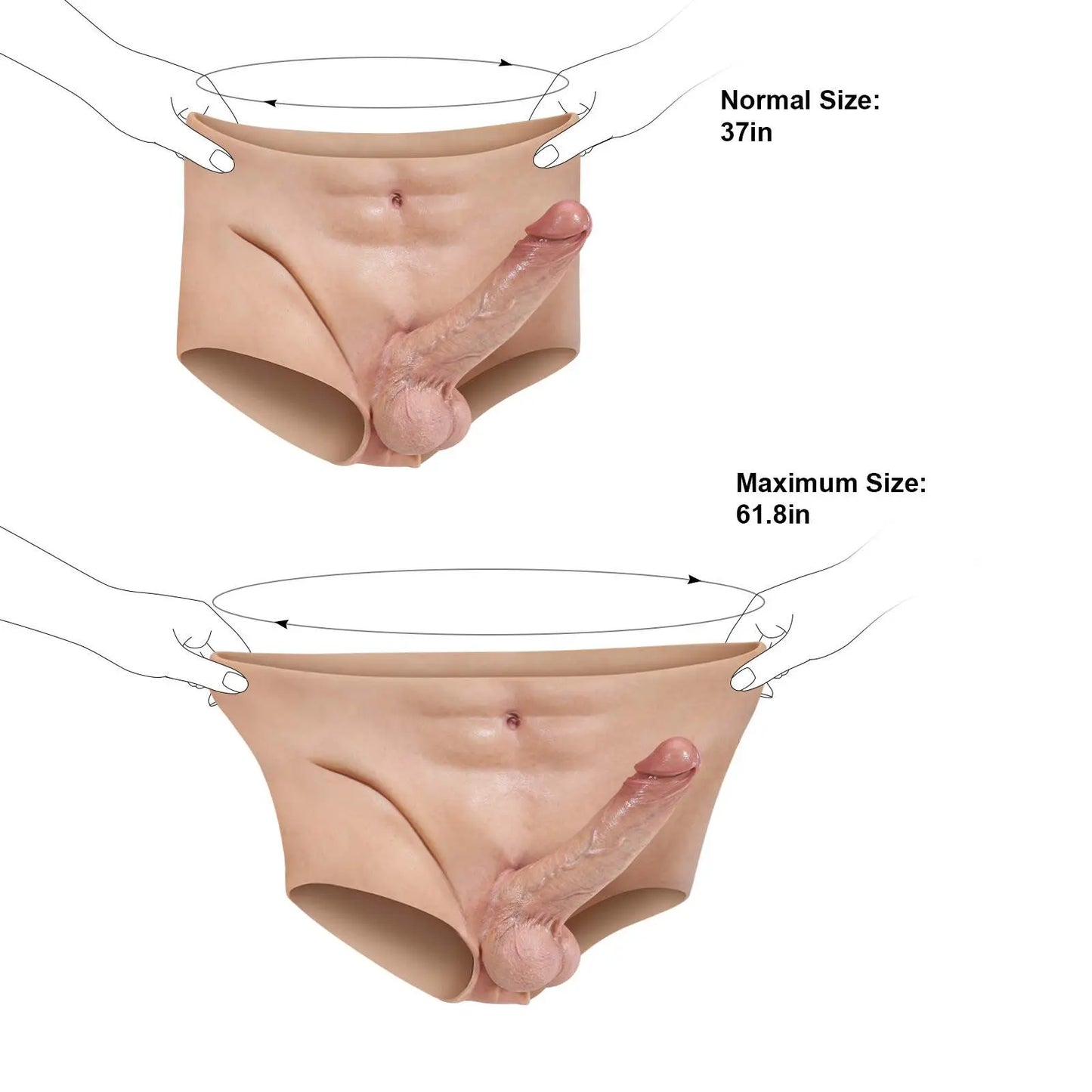 Madison 7.2" x 1.7" Soft Silicone Boxer Briefs Strap On Dildo