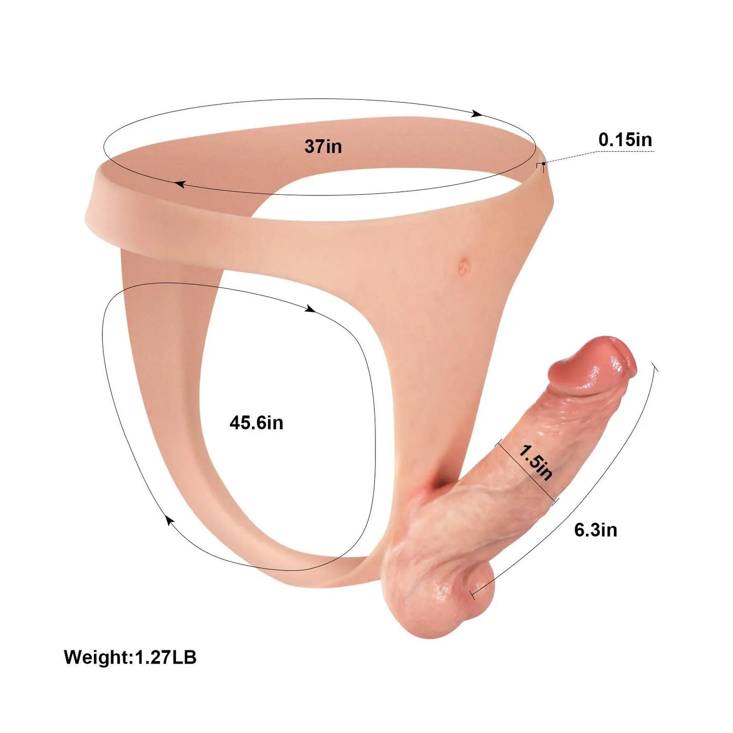 Olivia 6.3" x 1.5" Sexy Soft Silicone Strap On Dildo