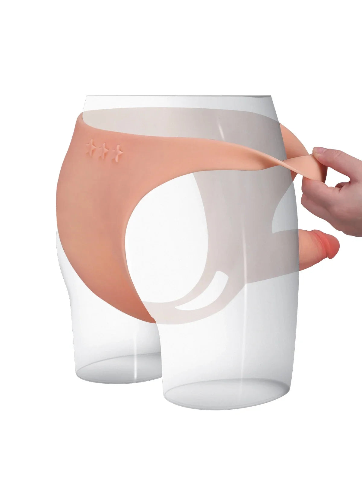 Calyrex 6 x 2 inch hollow platinum silicone strap-on sleeve