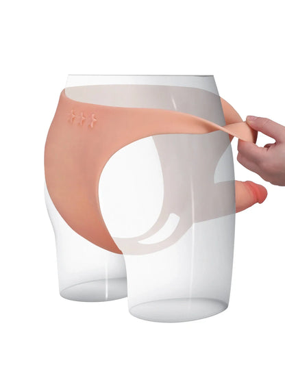 Calyrex 6 x 2 inch hollow platinum silicone strap-on sleeve