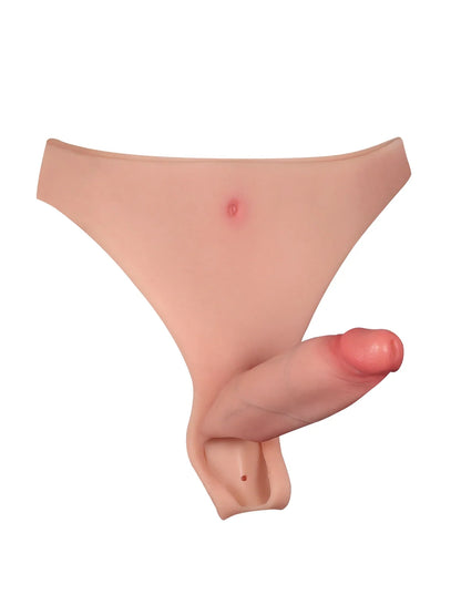 Calyrex 6 x 2 inch hollow platinum silicone strap-on sleeve