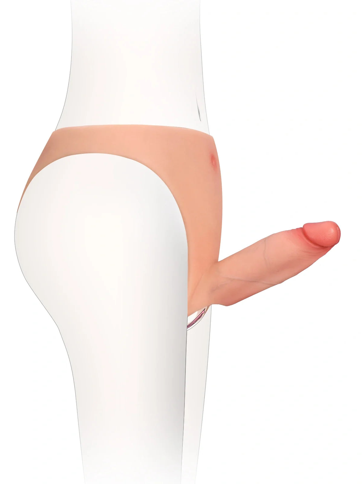 Calyrex 6 x 2 inch hollow platinum silicone strap-on sleeve