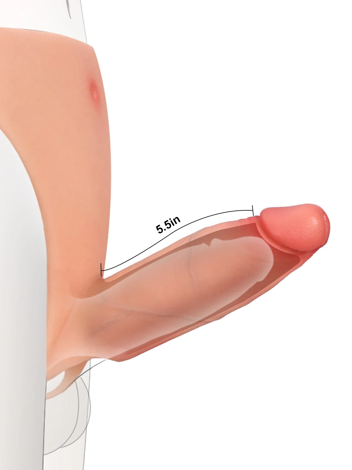 Calyrex 6 x 2 inch hollow platinum silicone strap-on sleeve