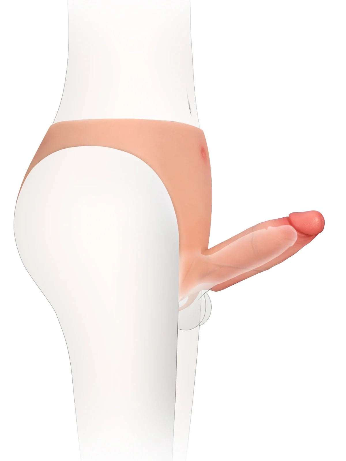 Calyrex 6 x 2 inch hollow platinum silicone strap-on sleeve