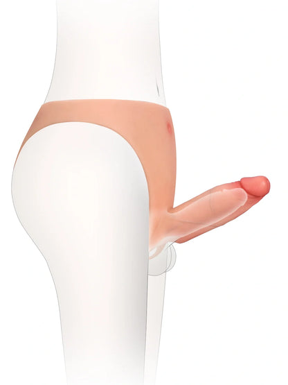 Calyrex 6 x 2 inch hollow platinum silicone strap-on sleeve
