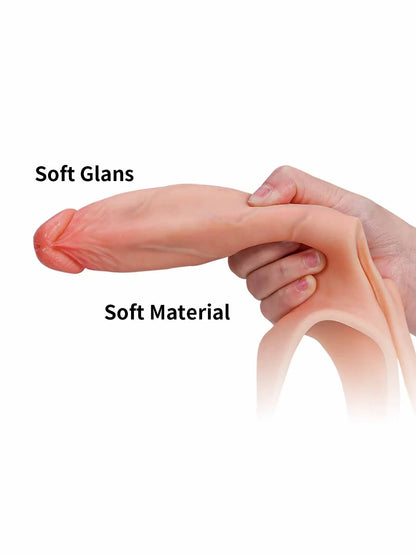 Calyrex 6 x 2 inch hollow platinum silicone strap-on sleeve