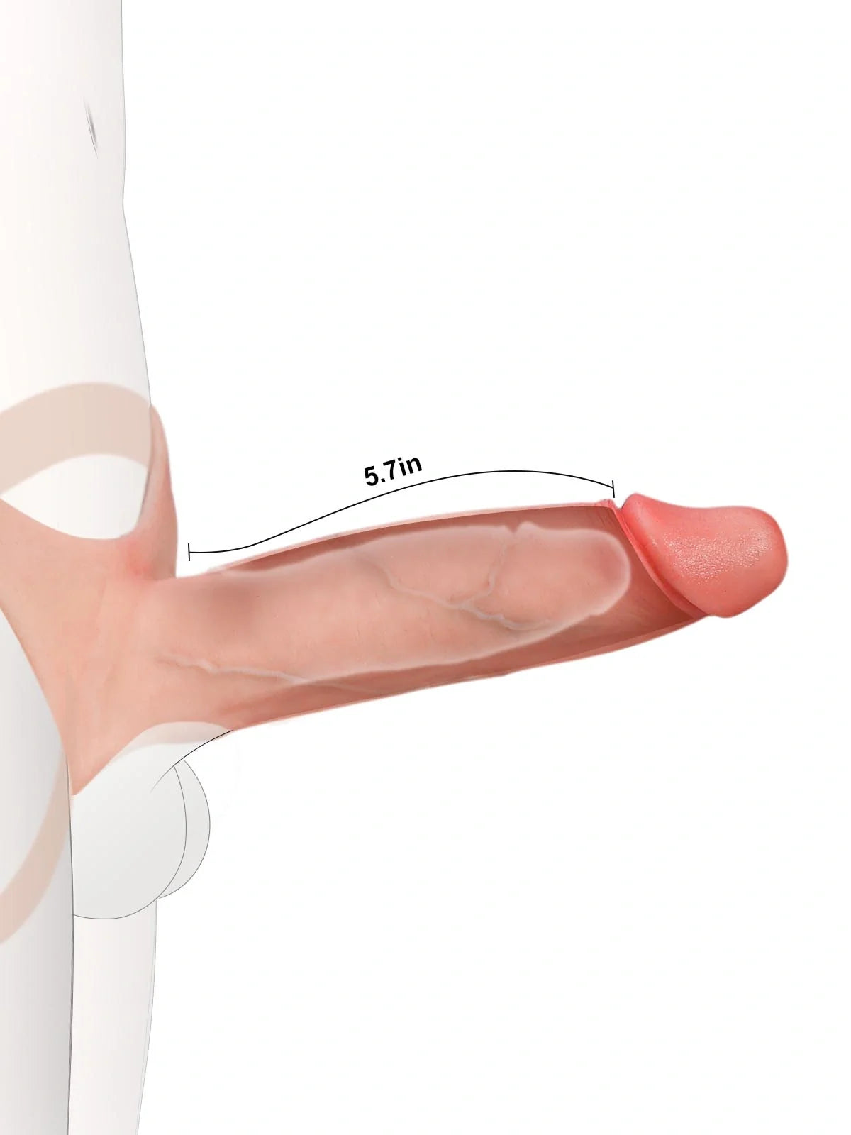 Nyverra 8.3 x 2.2 inch soft hollow silicone strap-on for men