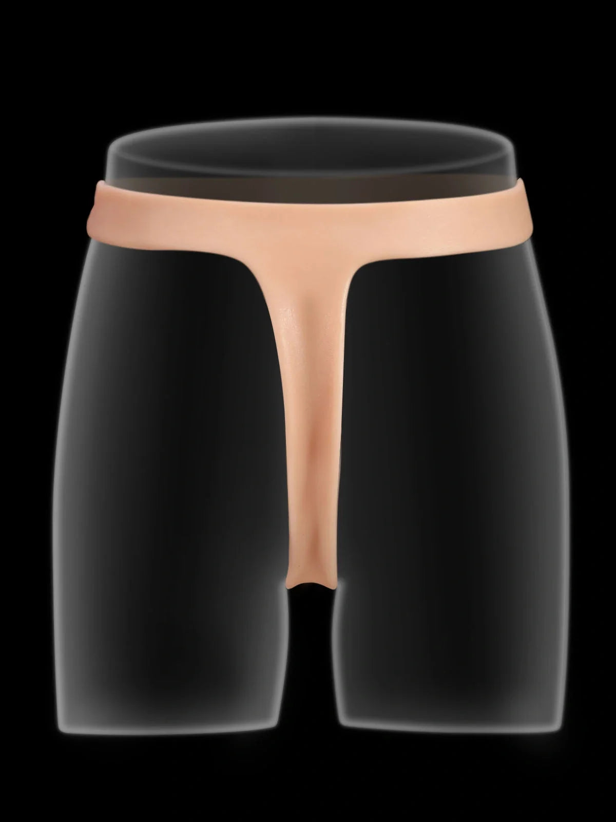Solvique dual-shaft vibrating silicone strap-on for couples