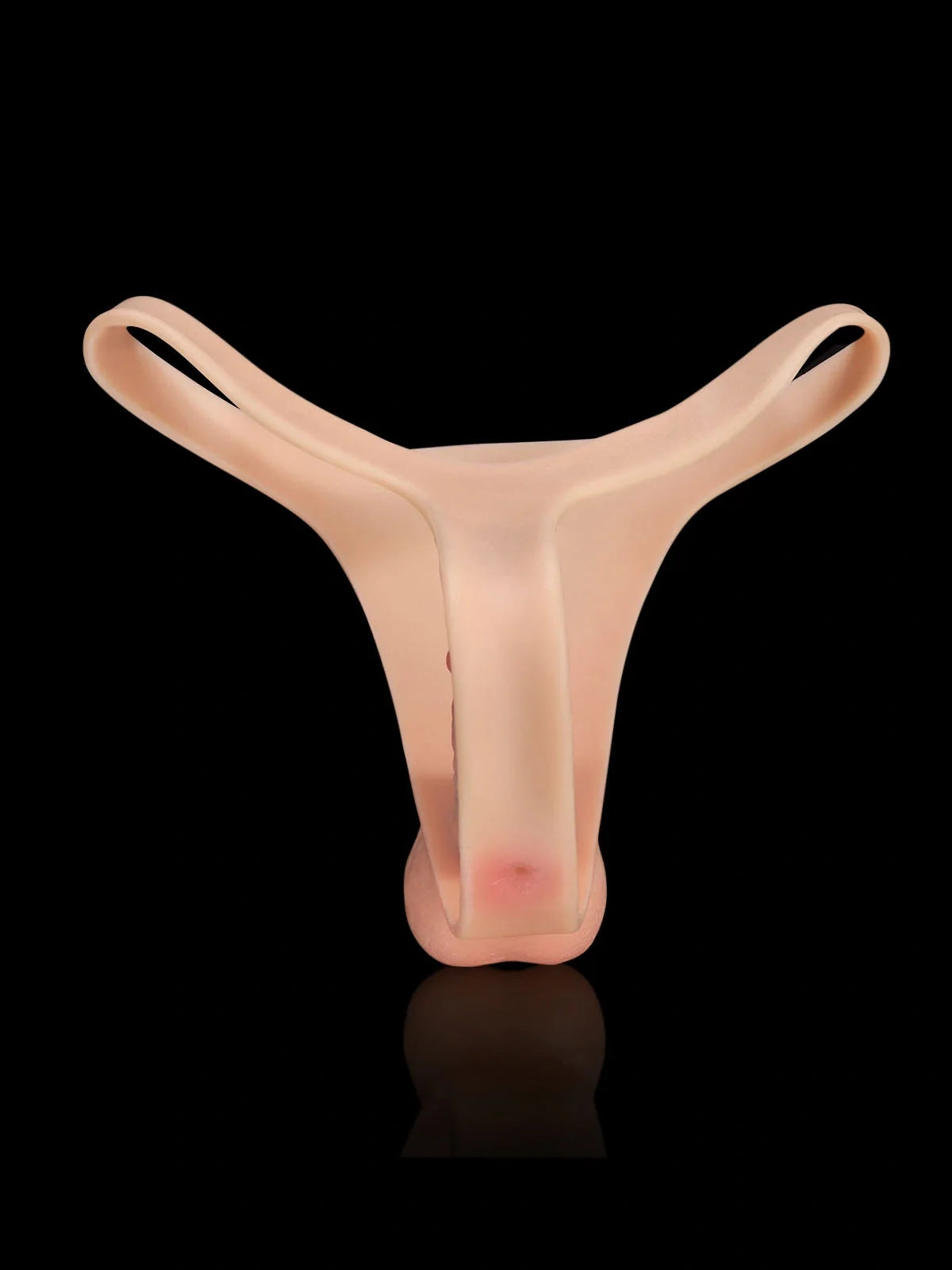 Solvique dual-shaft vibrating silicone strap-on for couples