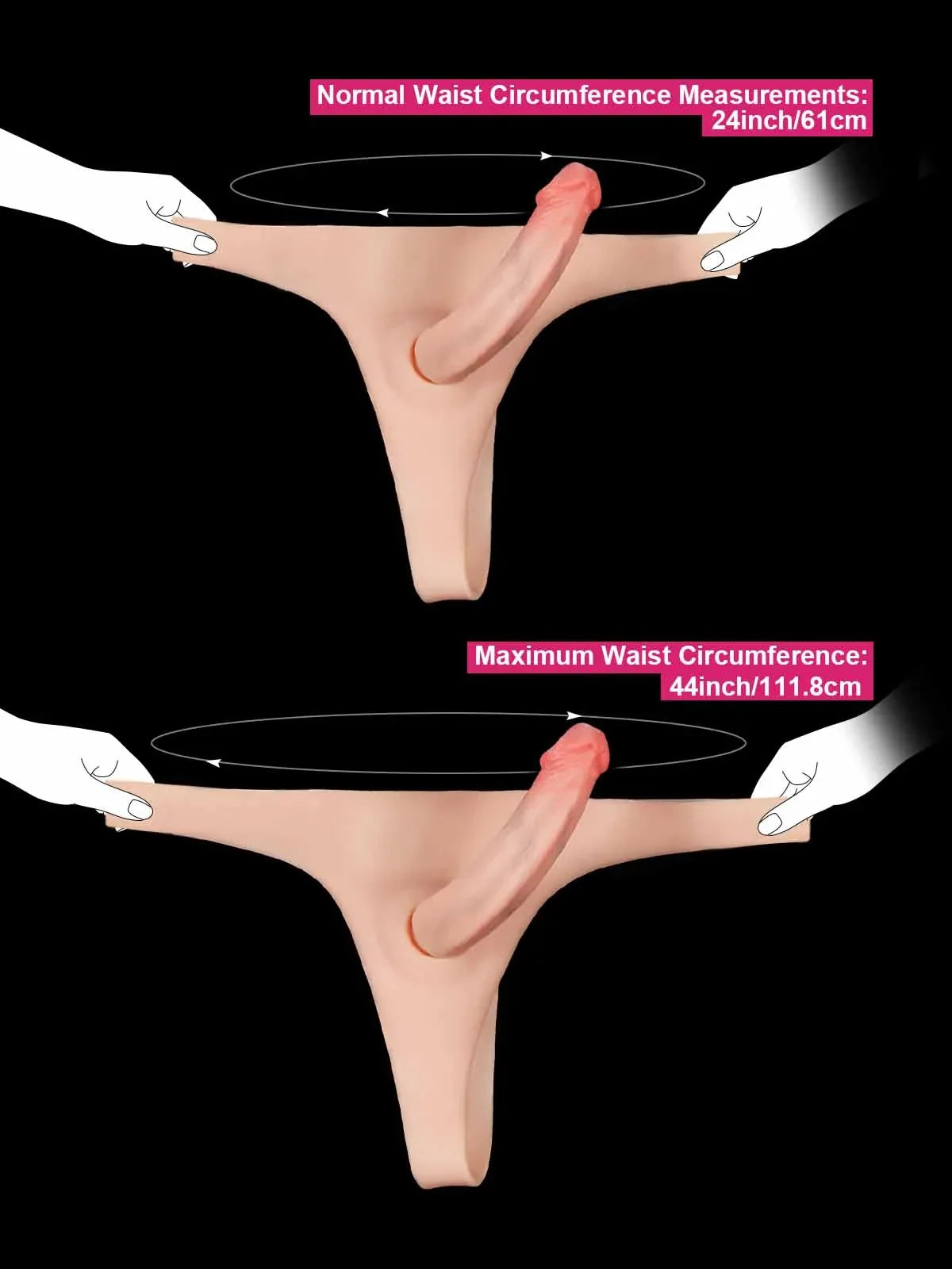 Mavellin silicone strap-on with two interchangeable shafts