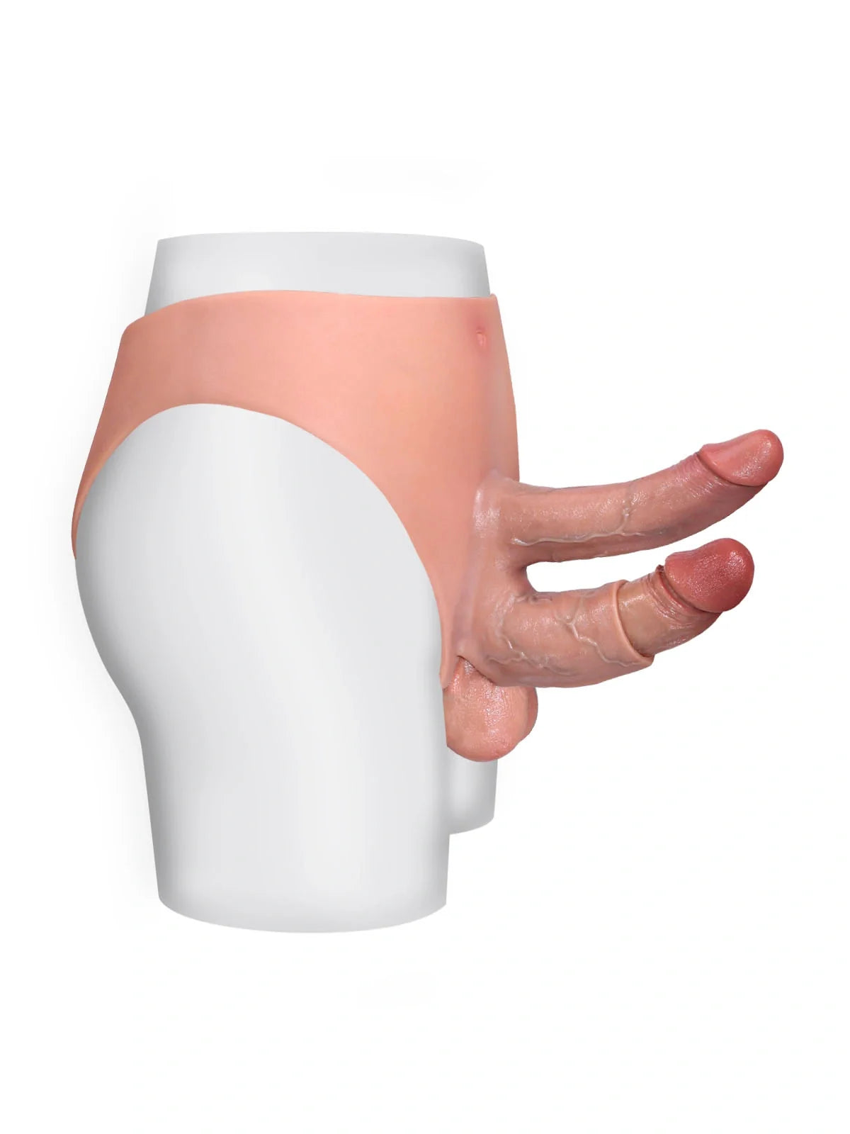 Tavellor 6.5 x 1.6 inch DP silicone strap-on with hollow sleeve