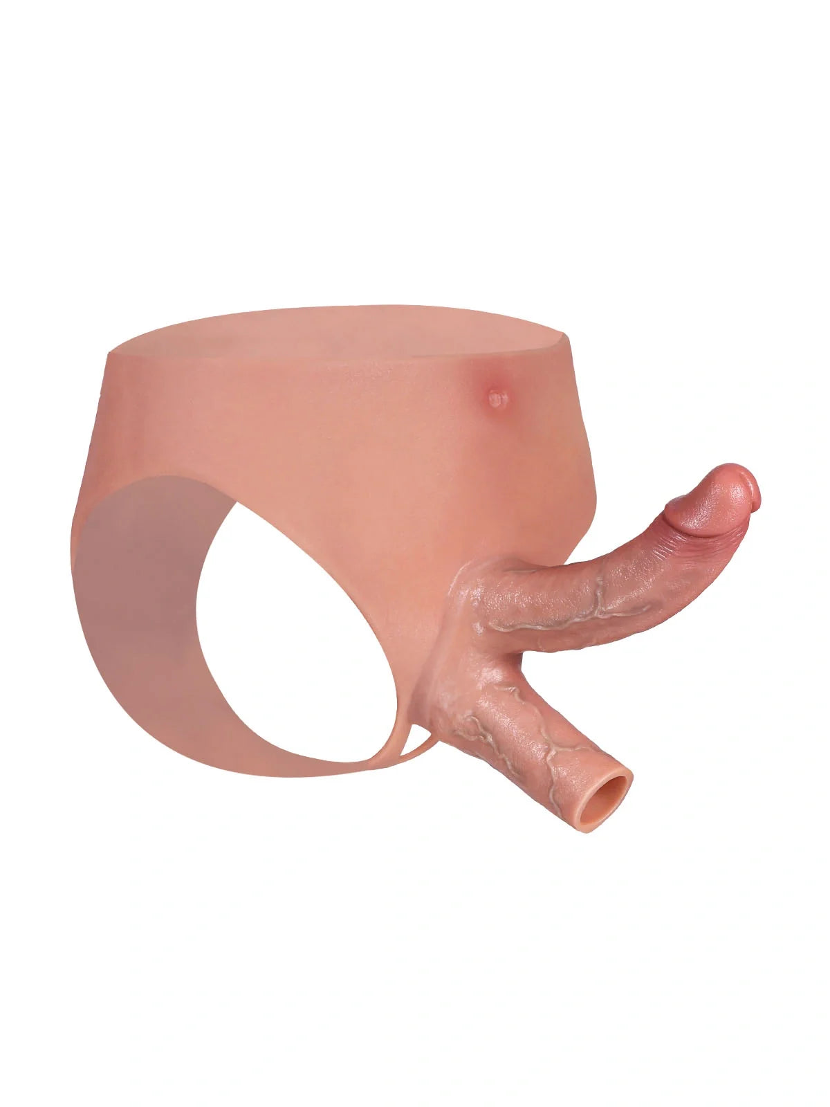 Tavellor 6.5 x 1.6 inch DP silicone strap-on with hollow sleeve