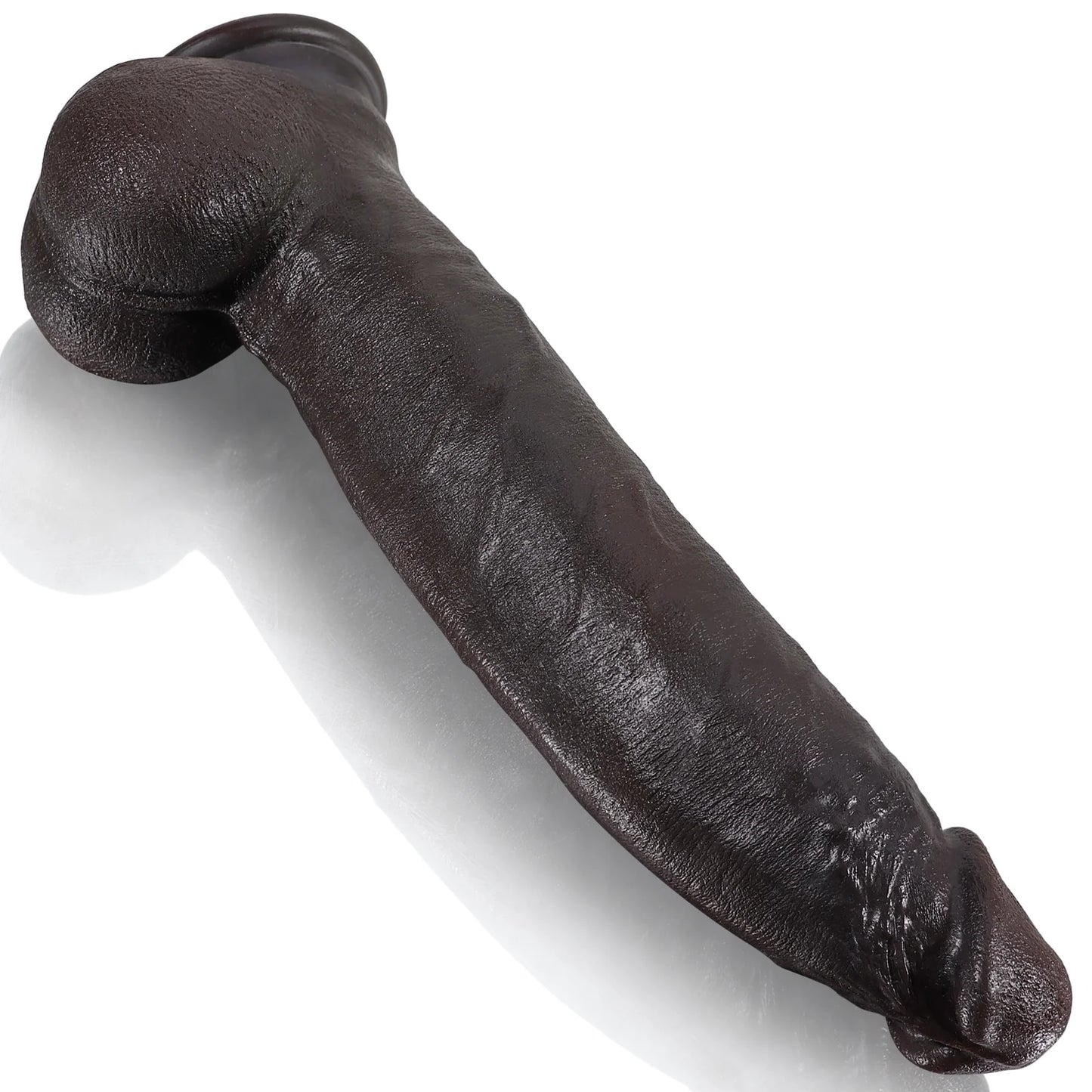Kingston 12"x2.3" Flexible Keel Black Strap-On Silicone Dildo