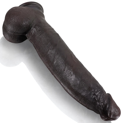 Kingston 12"x2.3" Flexible Keel Black Strap-On Silicone Dildo