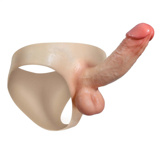 Stefan 7" Strap On Hollow Dildo with Movable Balls For Women & Men