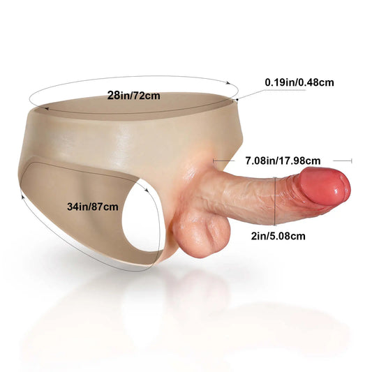 Stefan 7" Soft Silicone Strapon Dildo With  & Active Balls
