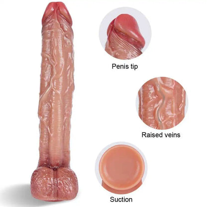 12" Long Strap On Dildo With Adjustable Strap