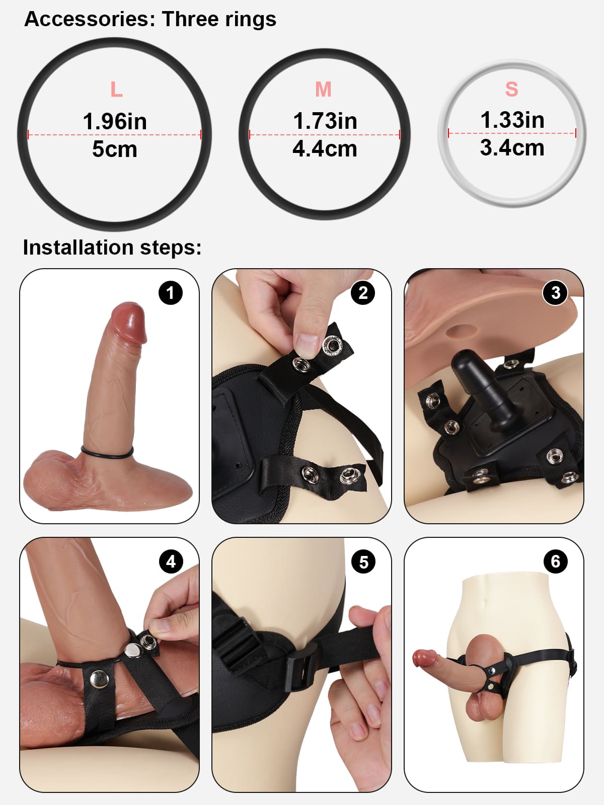 Orvique TPE and PU leather Vac-U-Lock strap-on harness